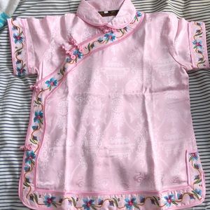 Pink Chinese traditional outfit two piece set